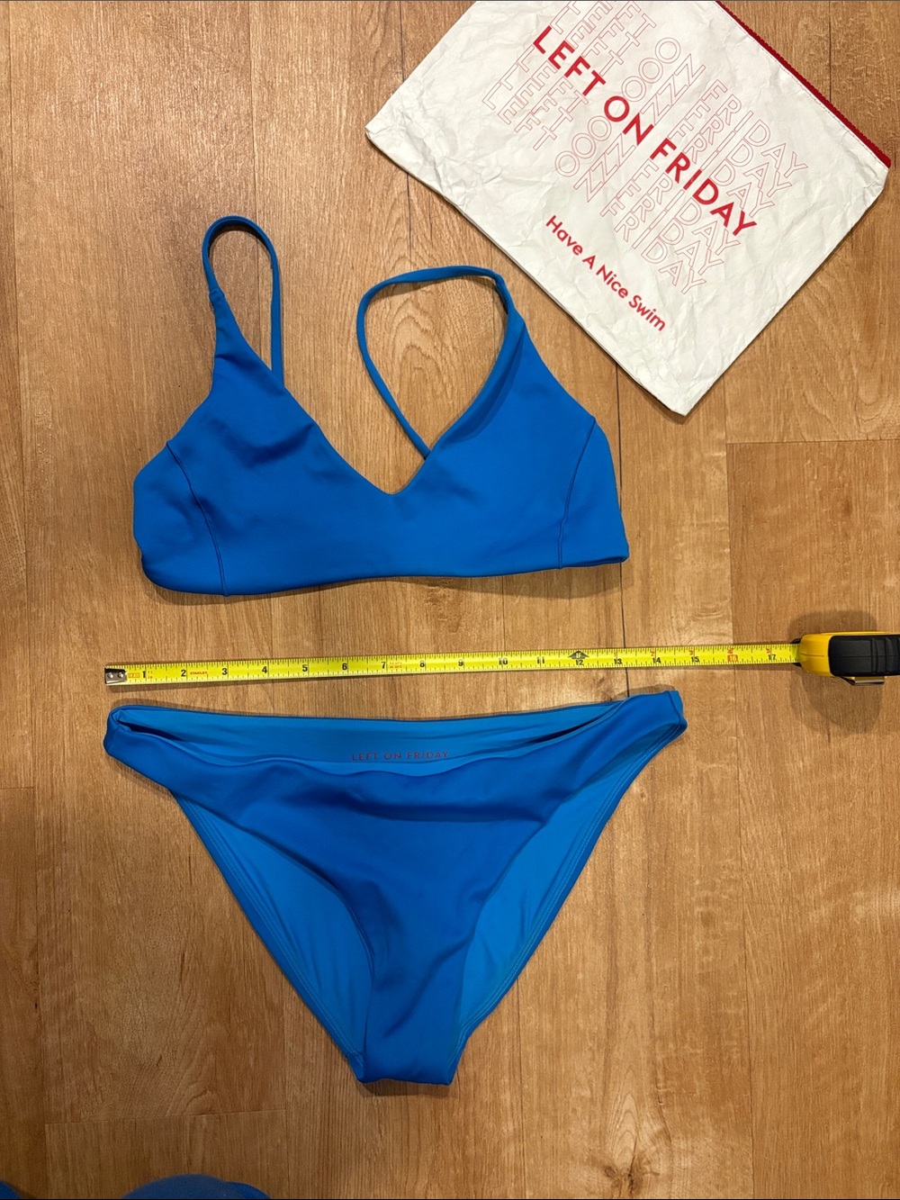 Left On Friday Bright Blue V-Neck Two-Piece Bikini